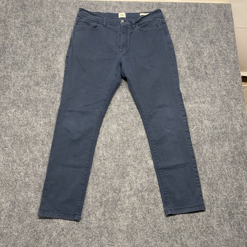 Flint and Tinder 365 Pants Mens 34x30 Slim Fit Navy Blue 5 Pocket Chino
